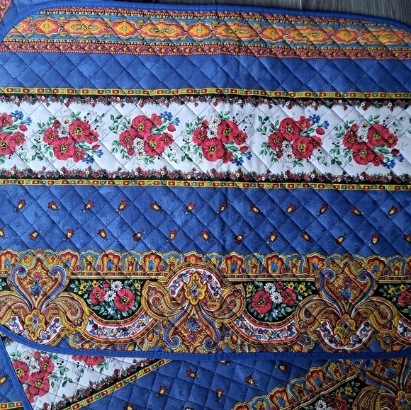 MARAT AVIGNON FRANCE quilted placemats FLORAL country shabby chic set 4 14x19 - Picture 8 of 9